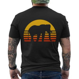 Elephant Retro Sunset Elephant Men's T-shirt Back Print - Thegiftio UK