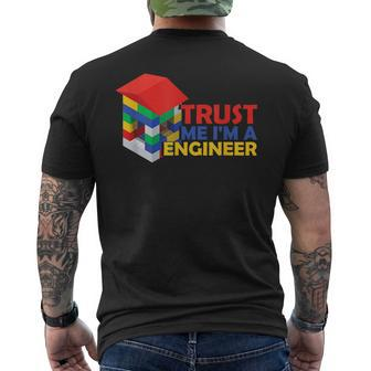 Engineer Children Toy Build Builder Big Building Blocks Men's T-shirt Back Print - Thegiftio UK