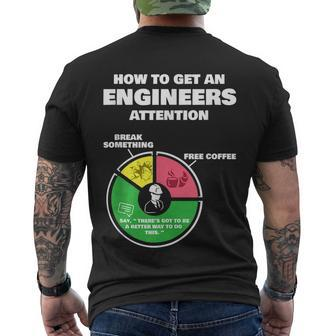 Engineer Engineering Gifts How To Get Engineers Attention Men's Crewneck Short Sleeve Back Print T-shirt - Monsterry