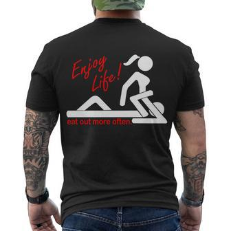 Enjoy Life Eat Out More Often Men's Crewneck Short Sleeve Back Print T-shirt - Monsterry