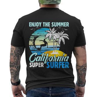 Enjoy The Summer California Super Surfer Surfing Men's Crewneck Short Sleeve Back Print T-shirt - Monsterry UK