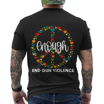 Enough End Gun Violence | Wear Orange Peace Sign Tshirt Men's Crewneck Short Sleeve Back Print T-shirt - Monsterry DE