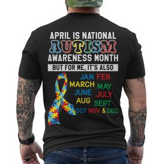 Every Month Is Autism Month Men's Crewneck Short Sleeve Back Print T-shirt - Monsterry DE