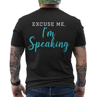 Excuse Me Im Speaking Kamala Harris Quote Vice President Debate Men's Crewneck Short Sleeve Back Print T-shirt - Monsterry AU