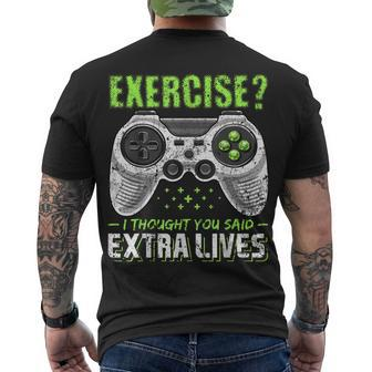 Extra Lives Video Game Controller Retro Gamer Boys V14 Men's T-shirt Back Print - Thegiftio UK