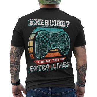 Extra Lives Video Game Controller Retro Gamer Boys V8 Men's T-shirt Back Print - Thegiftio UK