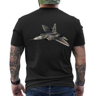 F-22 Raptor Fighter Jet Men's Crewneck Short Sleeve Back Print T-shirt - Monsterry