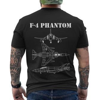 F4 Phantom Fighter Jet Airplane Pilot Military Aircraft F4 Premium Tshirt Men's Crewneck Short Sleeve Back Print T-shirt - Monsterry