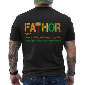 Fa-Thor Like Dad Just Way Mightier Tshirt Men's Crewneck Short Sleeve Back Print T-shirt - Monsterry AU
