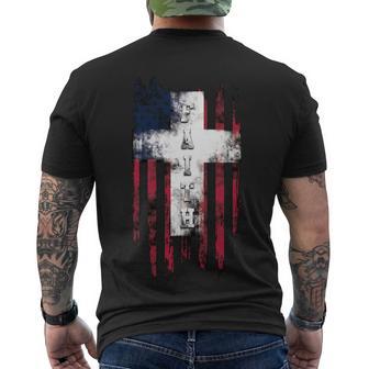 Faith American Flag Cross Tshirt Men's Crewneck Short Sleeve Back Print T-shirt - Monsterry DE