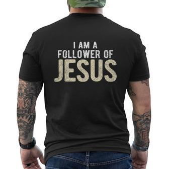 Faith Cross Bible Christian Religious Men's Crewneck Short Sleeve Back Print T-shirt - Monsterry