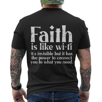 Faith Is Like Wifi God Jesus Religious Christian Men Women Men's Crewneck Short Sleeve Back Print T-shirt - Monsterry AU
