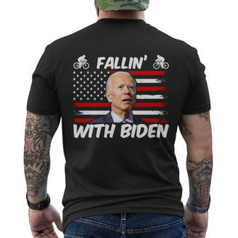Fallin With Biden Funny Bike Meme Men's Crewneck Short Sleeve Back Print T-shirt - Monsterry