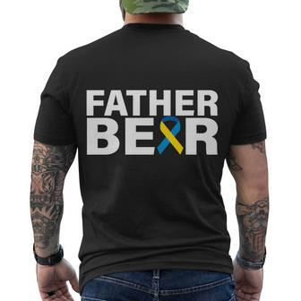 Father Bear Down Syndrome Awareness V2 Men's Crewneck Short Sleeve Back Print T-shirt - Monsterry DE