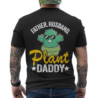 Father Husband Plant Daddy Cactus Gardener Plant Dad Meaningful V2 Men's T-shirt Back Print - Thegiftio UK