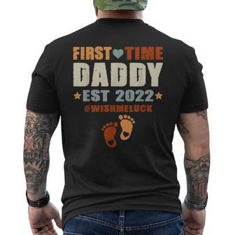 Fathers Day For Dad First Time Daddy New Dad Est 2022 Men's T-shirt Back Print - Thegiftio UK