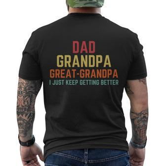 Fathers Day Gift From Grandkids Dad Grandpa Great Grandpa Gift Men's Crewneck Short Sleeve Back Print T-shirt - Monsterry CA