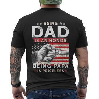 Fathers Day Shirt For Dad An Honor Being Papa Is Priceless Men's Crewneck Short Sleeve Back Print T-shirt - Monsterry CA