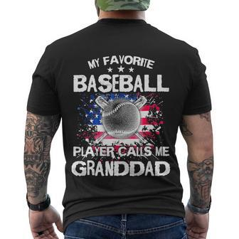 My Favorite Baseball Player Calls Me Granddad Men's T-shirt Back Print - Thegiftio UK