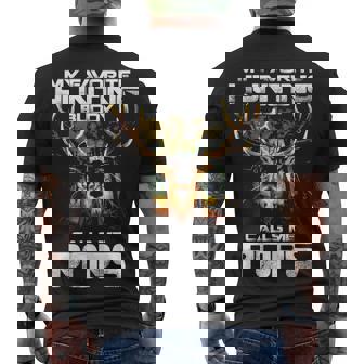 My Favorite Hunting Buddy Calls Me Pops Men's T-shirt Back Print - Thegiftio