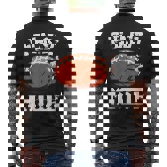 Feast Mode Football Turkey Thanksgiving Boys Men's T-shirt Back Print - Thegiftio