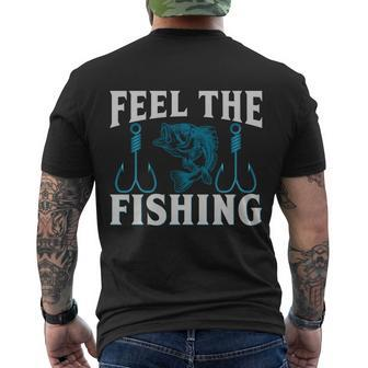 Feel The Fishing Men's Crewneck Short Sleeve Back Print T-shirt - Monsterry