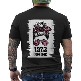 Feminism Protect A Messy Bun 1973 Pro Roe Men's Crewneck Short Sleeve Back Print T-shirt - Monsterry UK