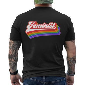 Feminist Retro 70S Feminism Funny Gift Vintage Rainbow Men's Crewneck Short Sleeve Back Print T-shirt - Monsterry DE