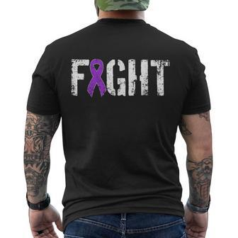 Fight Pancreatic Cancer Military Style Awareness Ribbon Tshirt Men's Crewneck Short Sleeve Back Print T-shirt - Monsterry UK