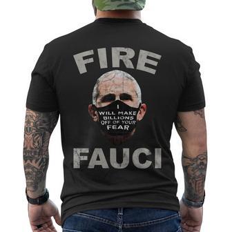 Fire Fauci Will Make Billions Off Of Your Fear Men's Crewneck Short Sleeve Back Print T-shirt - Monsterry UK