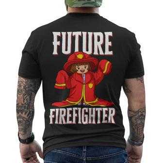Firefighter Future Firefighter For Young Girls Men's T-shirt Back Print - Seseable