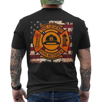 Firefighter The Legend Has Retired Fireman Firefighter Men's T-shirt Back Print - Seseable