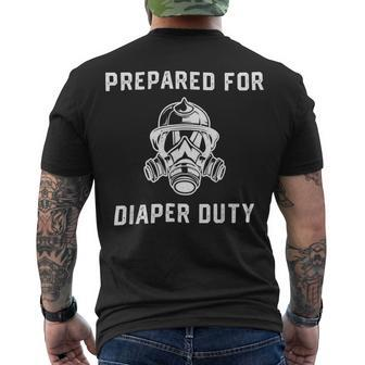 Firefighter Firefighter New Dad Promoted Daddy Humor Fathers Day Men's T-shirt Back Print - Seseable