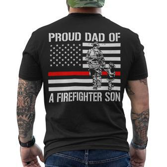 Firefighter Proud Dad Of A Firefighter Son Firefighter Men's T-shirt Back Print - Seseable