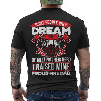 Firefighter Proud Fire Dad Firefighter Dad Of A Fireman Father _ V3 Men's T-shirt Back Print - Seseable