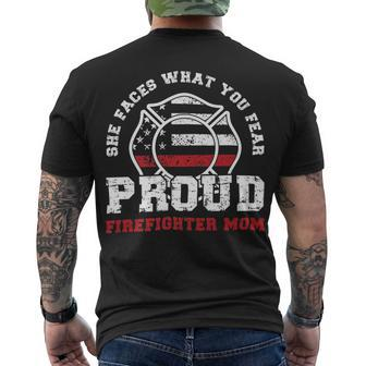 Firefighter Proud Fire Mother Of A Firefighter Daughter Men's T-shirt Back Print - Seseable
