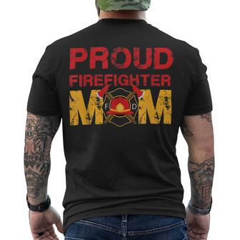 Firefighter Proud Firefighter Mom Fireman Hero V2 Men's T-shirt Back Print - Seseable