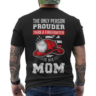 Firefighter Proud Firefighter Mom Fireman Mother Fireman Mama Men's T-shirt Back Print - Seseable