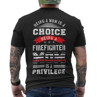 Firefighter Proud Firefighter Mom Fireman Mother Men's T-shirt Back Print - Seseable