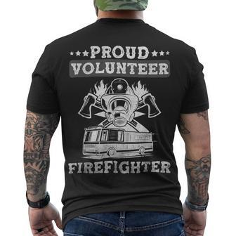 Firefighter Proud Volunteer Firefighter Fire Department Fireman Men's T-shirt Back Print - Seseable