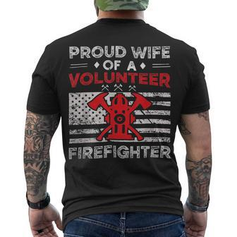 Firefighter Proud Wife Of A Volunteer Firefighter Fire Wife Men's T-shirt Back Print - Seseable