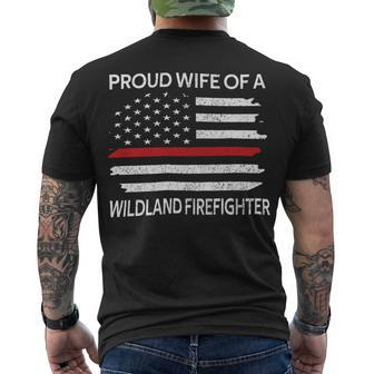 Firefighter Proud Wife Of A Wildland Firefighter Wife Firefighting Men's T-shirt Back Print - Seseable