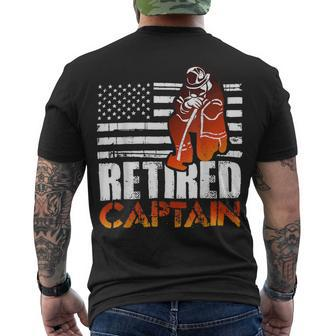 Firefighter Retired American Firefighter Captain Retirement Men's T-shirt Back Print - Seseable