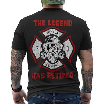 Firefighter Retired Fireman Retirement Proud Firefighter Men's T-shirt Back Print - Seseable