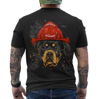 Firefighter Rottweiler Firefighter Rottweiler Dog Lover Men's T-shirt Back Print - Seseable