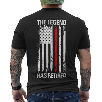 Firefighter Thin Red Line Firefighter American Flag Retired Men's T-shirt Back Print - Seseable