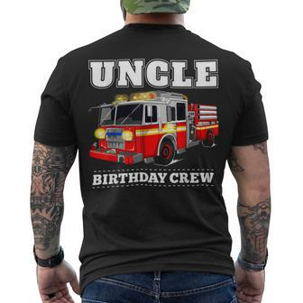 Firefighter Uncle Birthday Crew Fire Truck Firefighter Fireman Party V2 Men's T-shirt Back Print - Seseable
