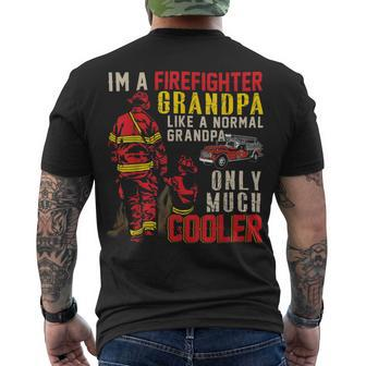 Firefighter Vintage Im A Firefighter Grandpa Definition Much Cooler Men's T-shirt Back Print | Seseable UK
