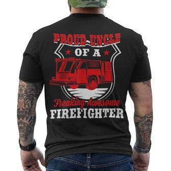 Firefighter Wildland Fireman Volunteer Firefighter Uncle Fire Truck V2 Men's T-shirt Back Print - Seseable