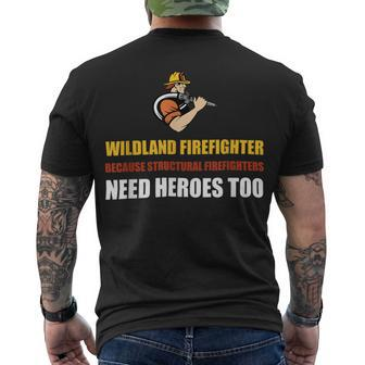 Firefighter Wildland Firefighter Smokejumper Fire Eater_ Men's T-shirt Back Print - Seseable